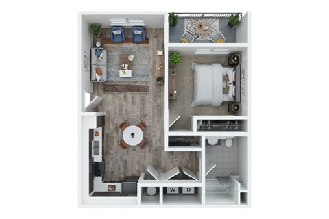 Union at Pacific Highway Apartments in Corvallis, Oregon 1x1 B Floor Plan